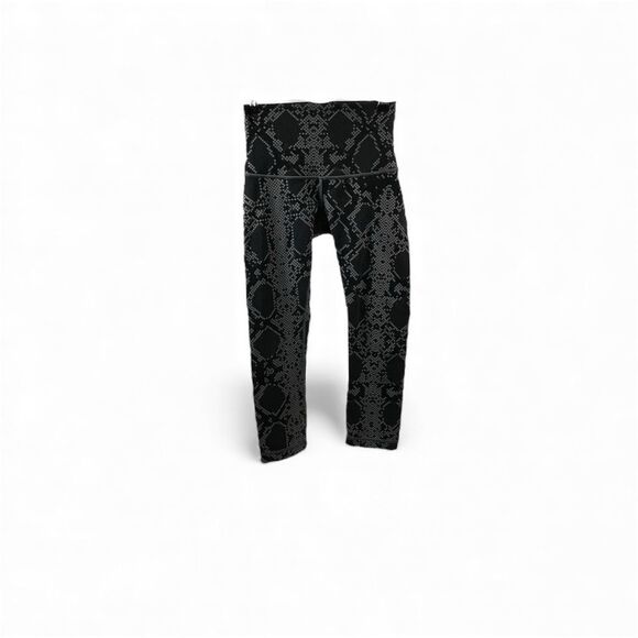 Lululemon Wunder Under Crop High Rise Ziggy Snake Slate Leggings Size 4 - Picture 1 of 9